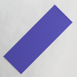 [ Thumbnail: Purple & Blue Colored Striped/Lined Pattern Yoga Mat ]