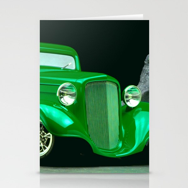 Neon Green Custom Classic Roadster Stationery Cards