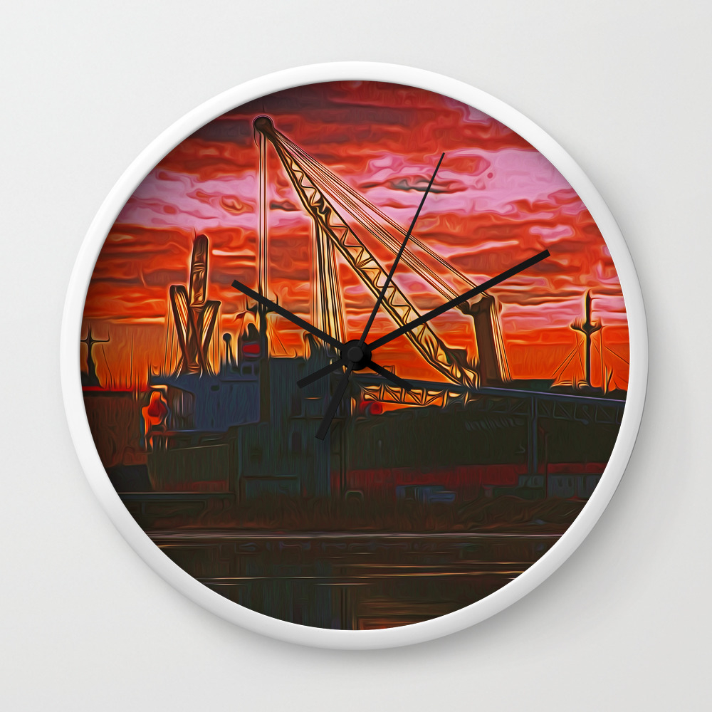 The Docks Digital Art Wall Clock