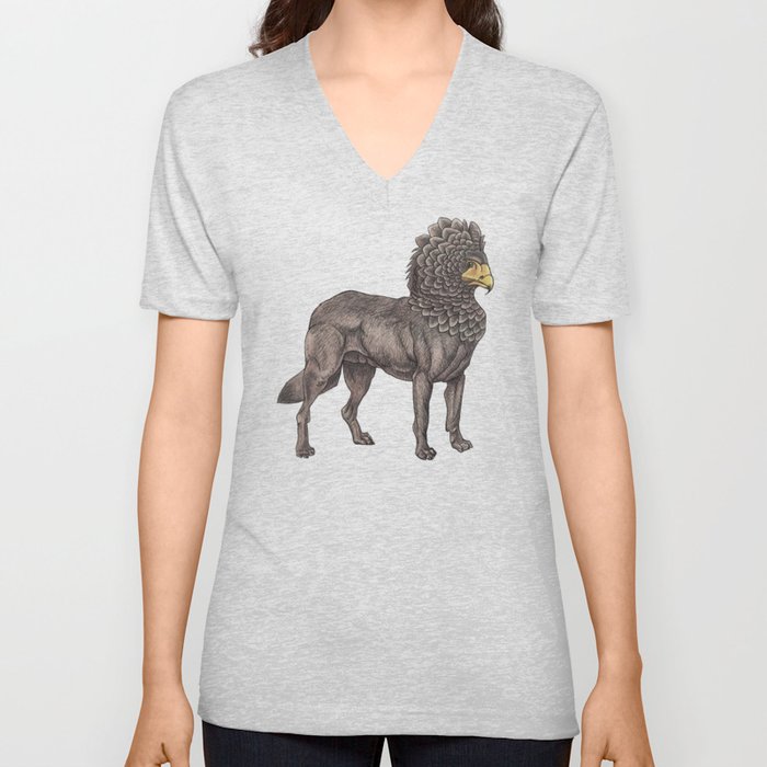 Wolf Eagle V Neck T Shirt