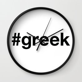 GREEK Hashtag Wall Clock