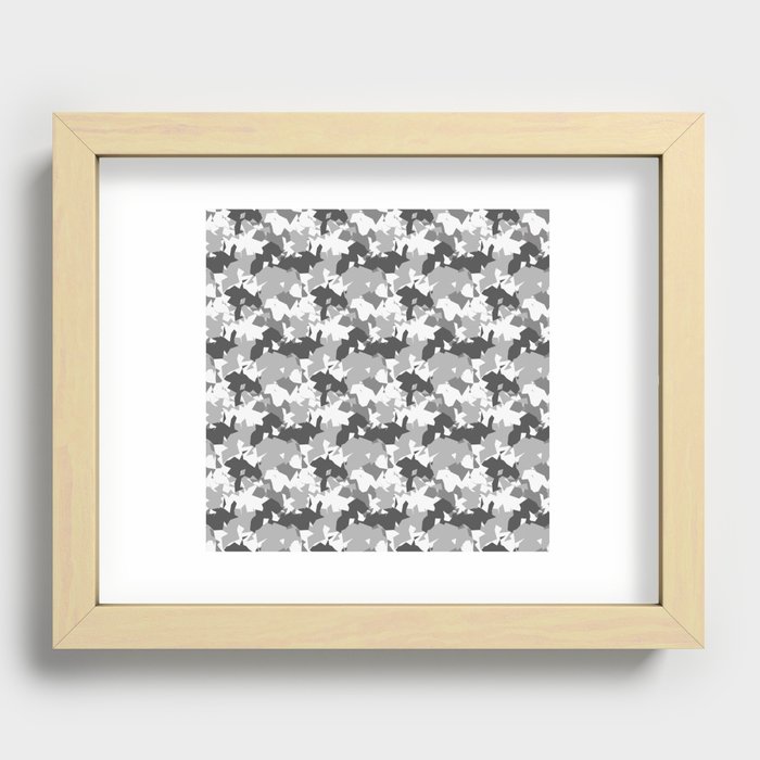 Grey Army camouflage Pattern  Recessed Framed Print