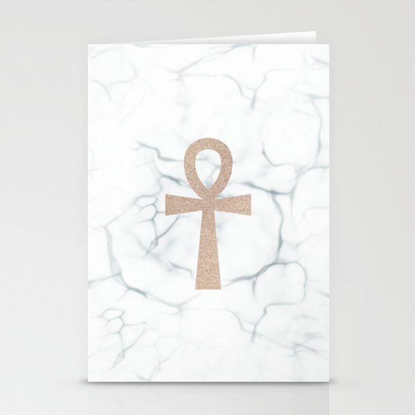 White Marble Ankh Donation To The American Cancer Society Stationery Cards By Lisamasson Society6
