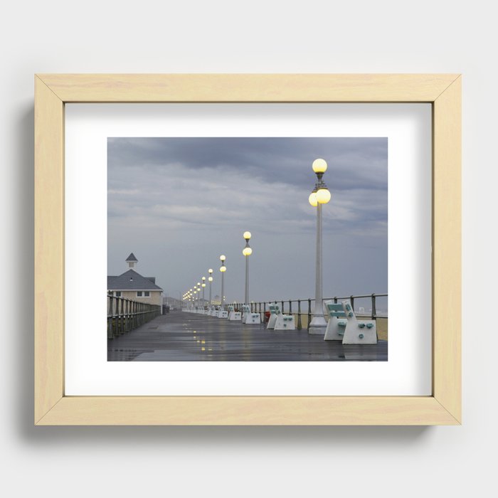 Rainy Boardwalk Recessed Framed Print