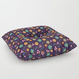 Vintage Hippie Floral Floor Pillow