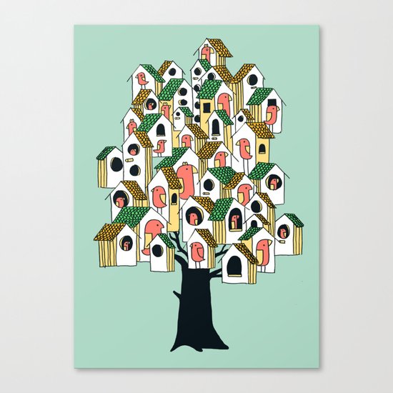 Bird houses Canvas Print