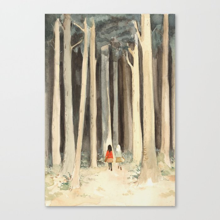 Snow & Rose in the Forest Canvas Print