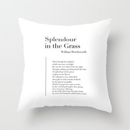 Splendour in the Grass by William Wordsworth Throw Pillow