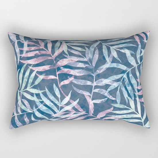 Watercolor Tropical Palm Leaves V Rectangular Pillow