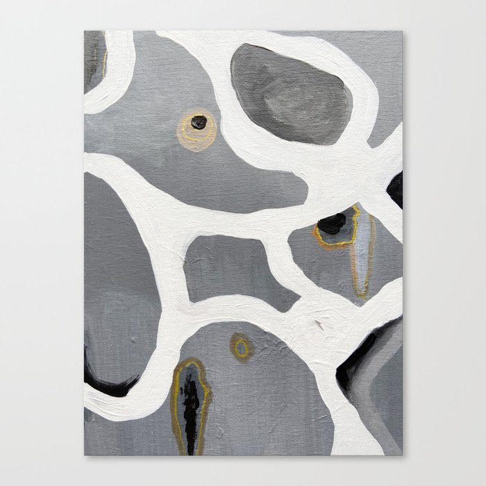 Grey white gold abstract Canvas Print