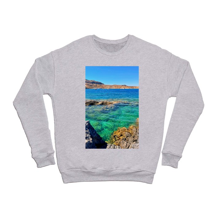 Mediterranean Sea in Lindos, Greece. Crewneck Sweatshirt