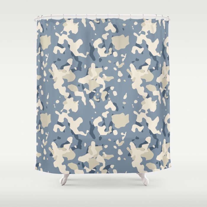 Blue Camouflage Shower Curtain