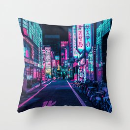 A Neon Wonderland called Tokyo Throw Pillow