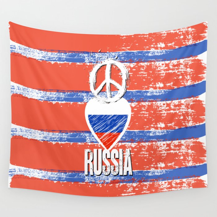 Peace, Love, Russia Wall Tapestry