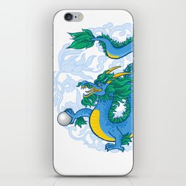 Blue Dragon with pearl iPhone Skin