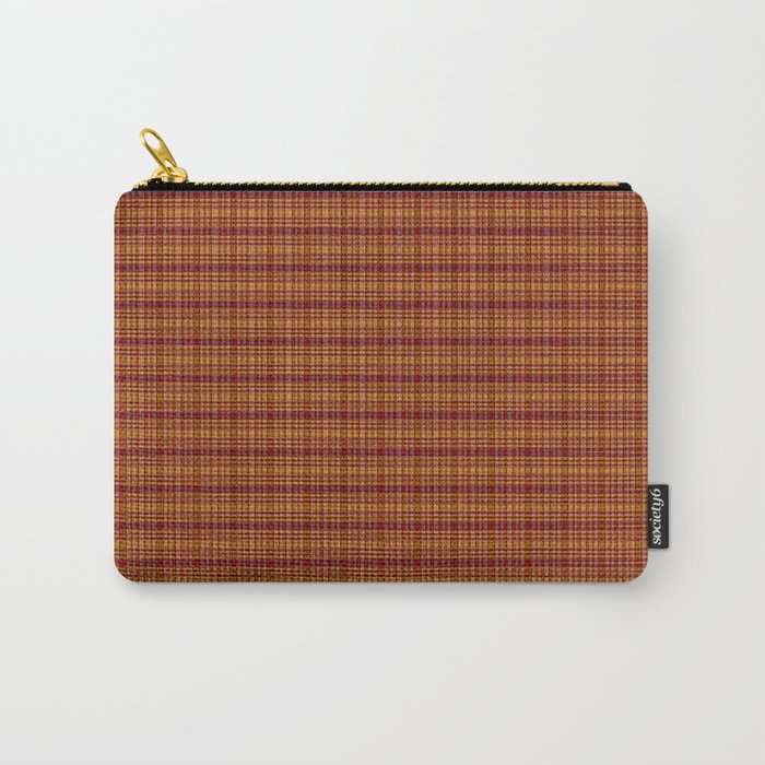 Copper Red Check Pattern Carry-All Pouch