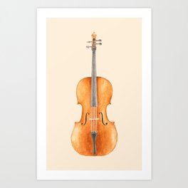 Cello - Watercolors Art Print