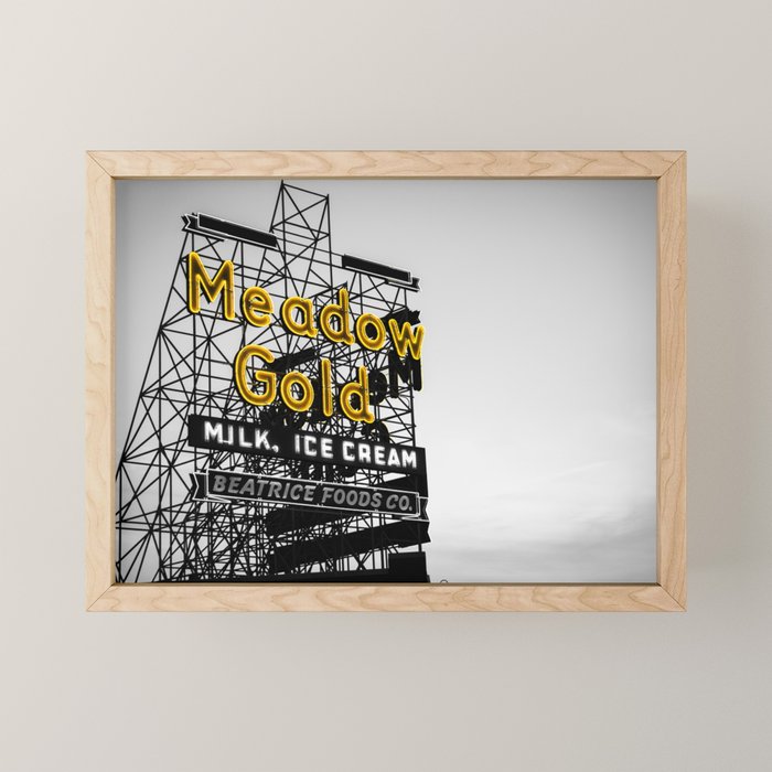 Route 66 Meadow Gold Neon Sign In Selective Coloring Tulsa Oklahoma
