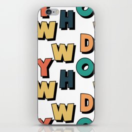 Howdy typography pattern iPhone Skin
