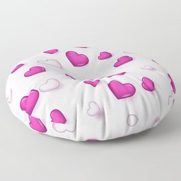 Pink White Valentines Love Heart Collection Floor Pillow