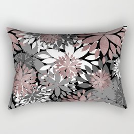 Pretty rose gold floral illustration pattern Rectangular Pillow