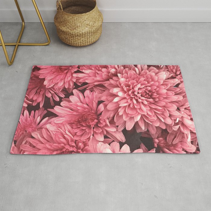 Joyous, Happy And Free Pink Flowers  Rug