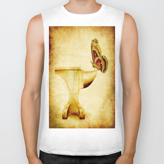 The anvil and the butterfly Biker Tank