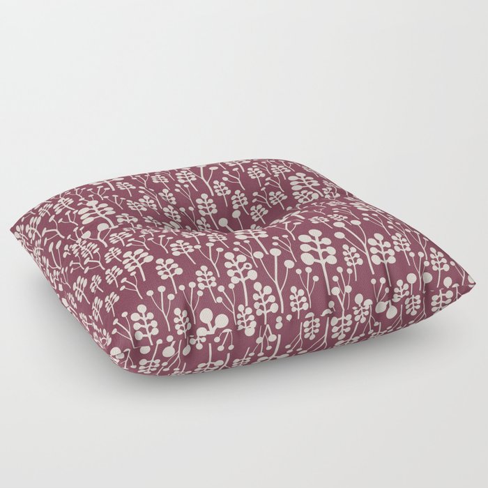 Beautiful red and white berry buds pattern  Floor Pillow