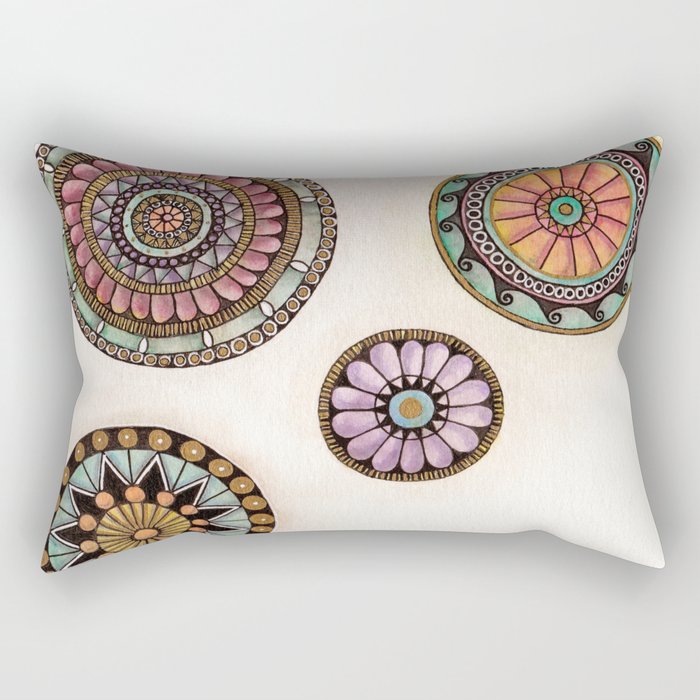 Illuminative Circles Rectangular Pillow