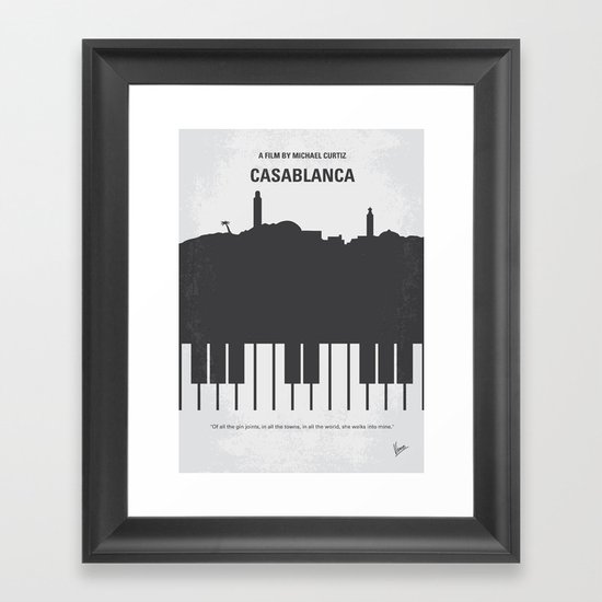 No192 My Casablanca minimal movie poster Framed Art Print