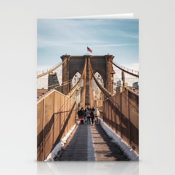 Brooklyn Bridge Golden Hour | Travel Photography in New York City Stationery Cards