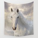Sparkling White Horse Wandbehang