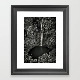 A place only you and I know - The Secret Garden waterfall black and white photography - photographs Framed Art Print