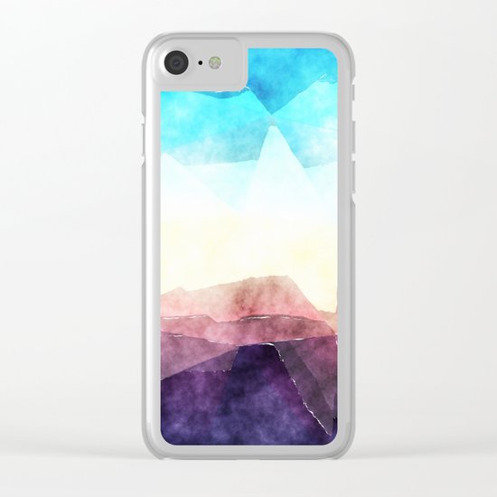 In the sea- abstract watercolor - triangle pattern Clear iPhone Case