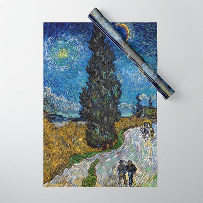 Vincent van Gogh - Country Road with Cypress and Star Wrapping Paper