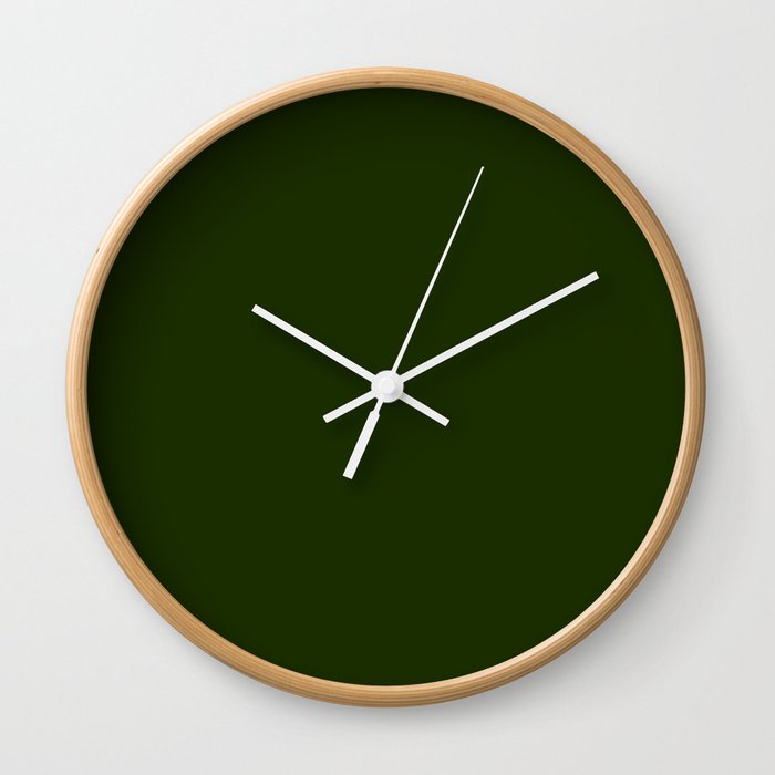 Dark Green Colour Wall Clock