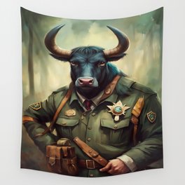 Bull dressed as a Forest Ranger No.1 Wall Tapestry
