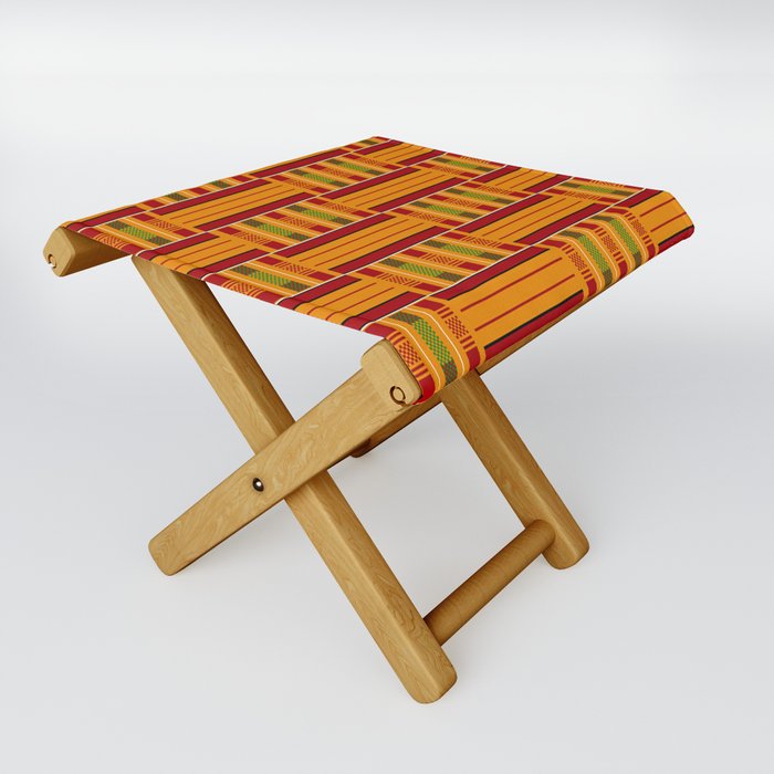 Kente Cloth Pattern African Ghana Design Folding Stool