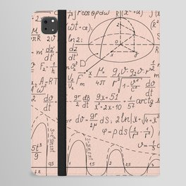 Math Formula Print On Pink Background Pattern iPad Folio Case