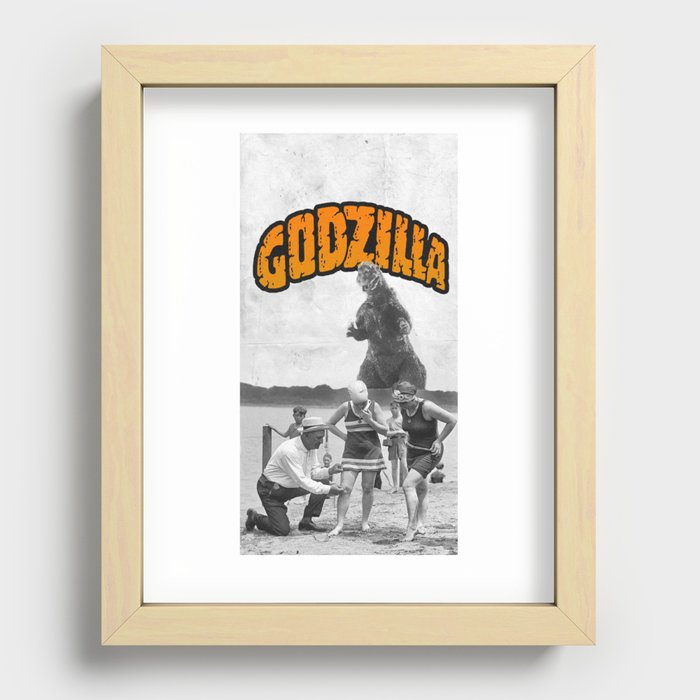 godzilla  Recessed Framed Print