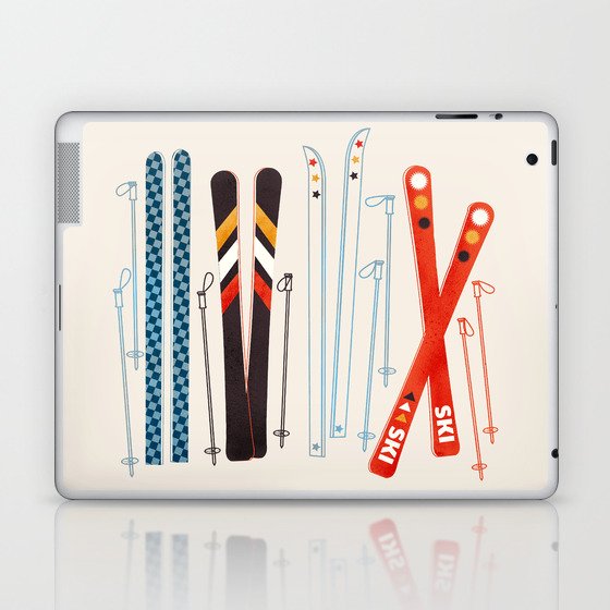 Retro Ski Illustration Laptop & iPad Skin