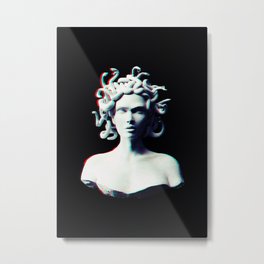 Medusa glitch Metal Print | Illustration, Graphicdesign, Gorgon, Ancient, Mixedmedia, Mythology, Error, Greek, Myth, Hair 
