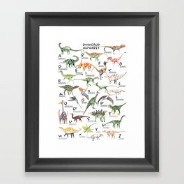 Dinosaur Alphabet Framed Art Print