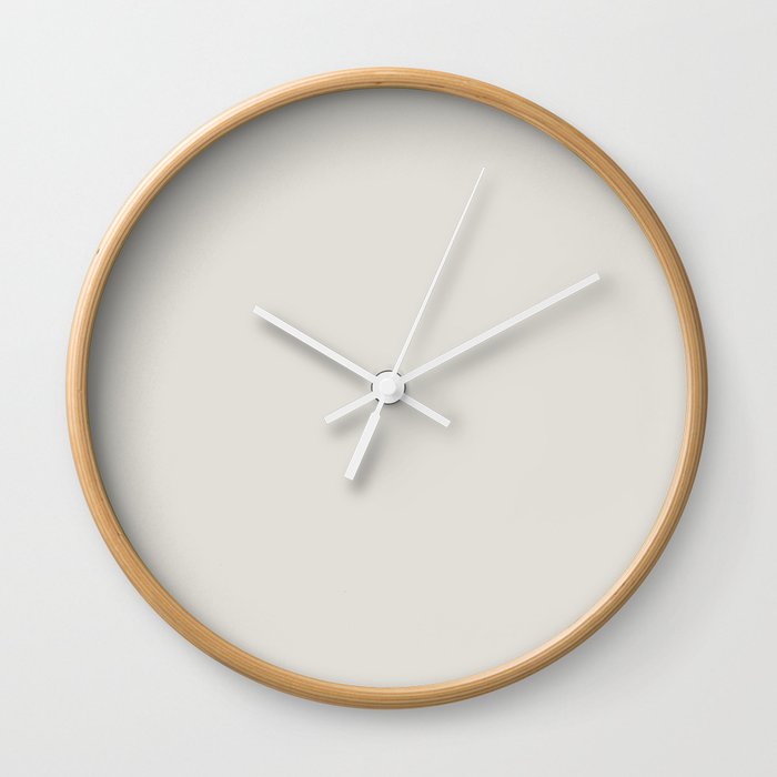 Alabaster White Solid Color Pairs Sherwin Williams Eider White SW7014 Accent Shade / Hue / All One Wall Clock