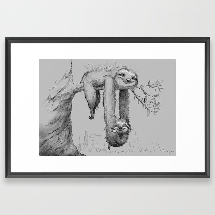 Sloth Swing Framed Art Print