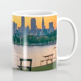 Cleveland Ohio City Skyline Lake Erie Sunrise Photography Print Coffee Mug