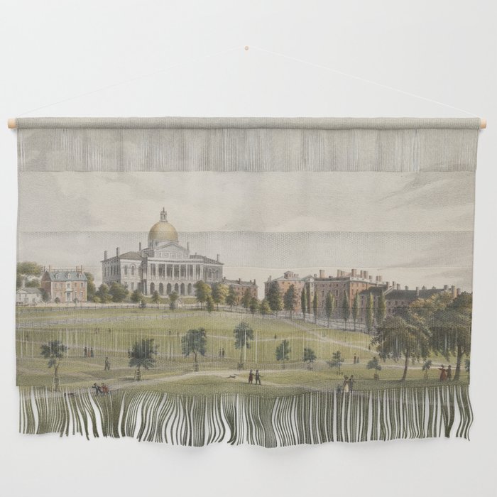 Vintage Illustration of The Boston Commons (1829) Wall Hanging