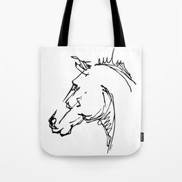 Horse head, line art sketch Tote Bag