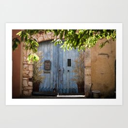 Blue door - Roussillon - Vaucluse - France Art Print