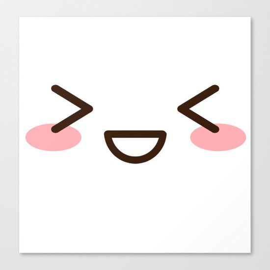 CUTE ANIME JAPANESE EMOJI/EMOTICON EXCITED FACE Canvas Print by Poser_Boy |  Society6